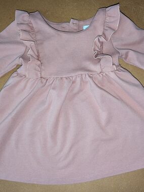 Tahari Dusty Rose Ruffle Long Sleeve Dress